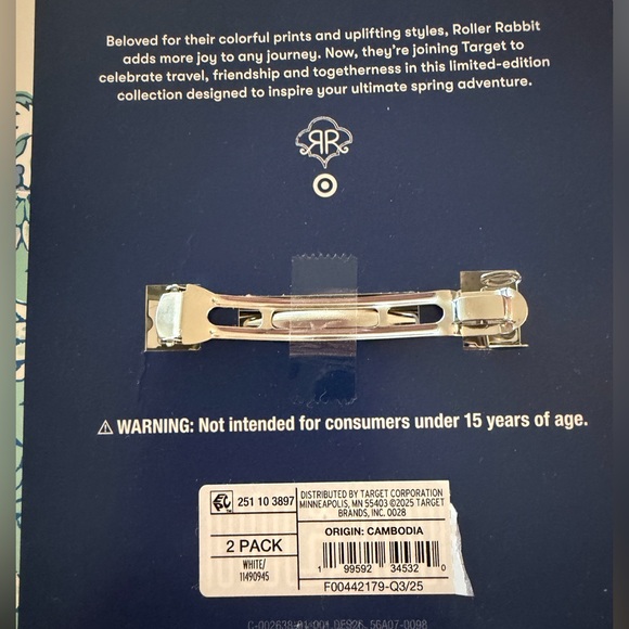 Roller Rabbit White Lace Ribbon Hair Clips - Picture 6 of 6